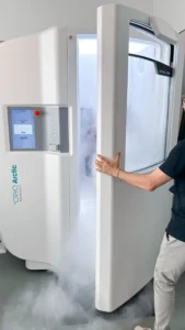 whole-body cryotherapy session for recovery and performance optimization