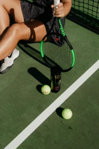 tennis training equipment with racket and balls for performance and athlete training